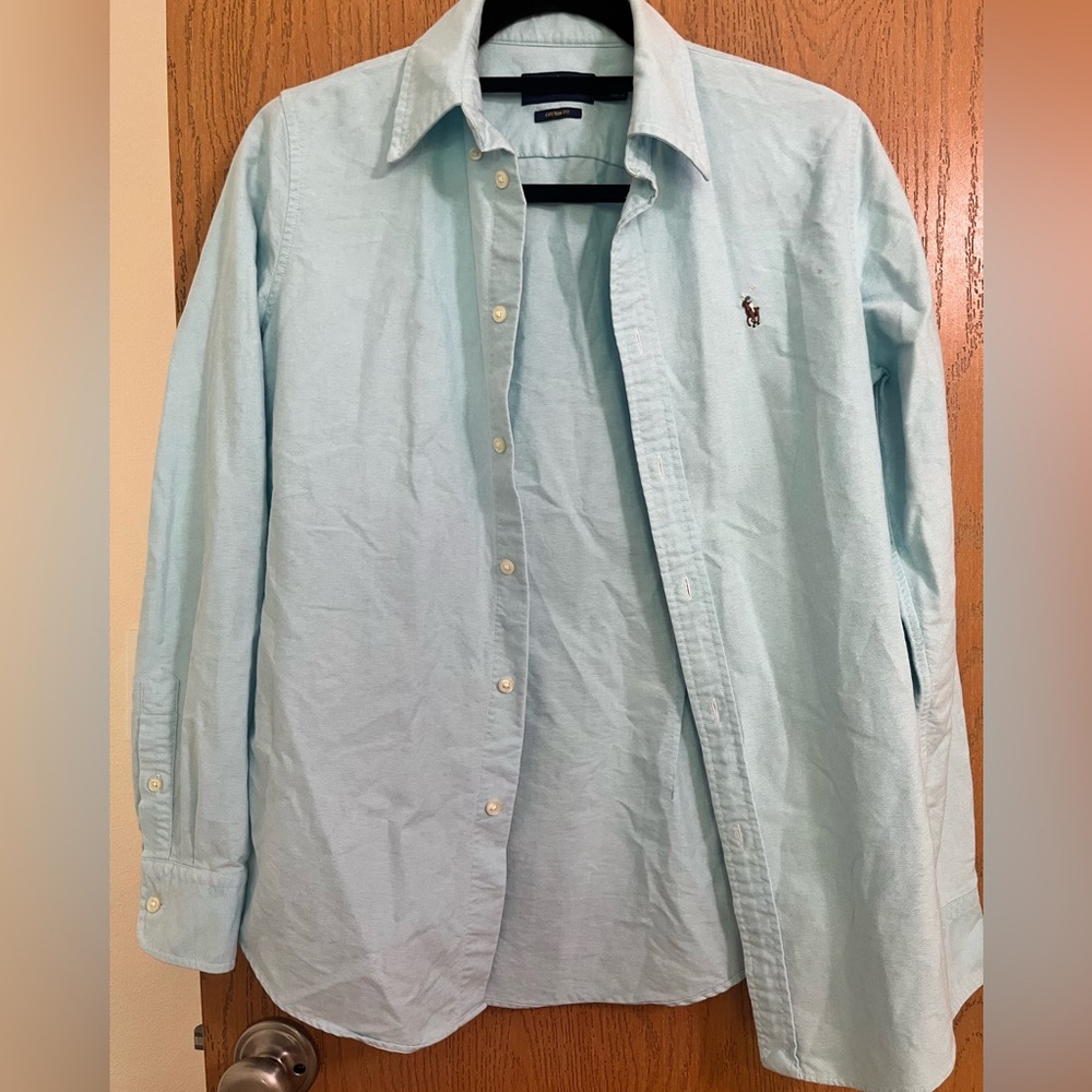 Ralph Lauren Men's Light Blue Button-Down Oxford Shirt